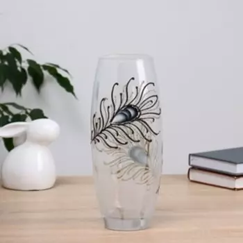 Ваза "Перо" дымка d-8см, 10,5х26см