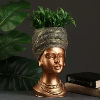 Ваза декоративная настольная «Африканка», полистоун, для цветов, для сухоцветов, v-3.5 л, 3320 см