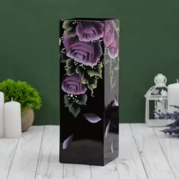 Ваза " Розовые цветы" 30 х11 см