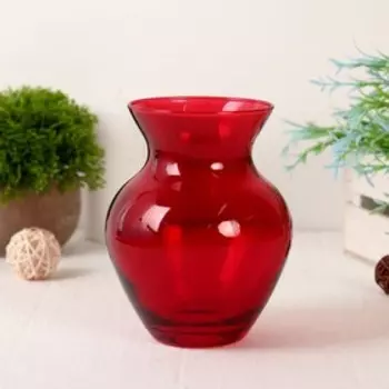 Ваза «Рубин», d=8.5 см, 1114.5 см, стекло, красная