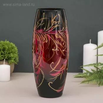 Ваза «Рубин», овал, 1.7 л, d=7.5 см, 1026 см, стекло