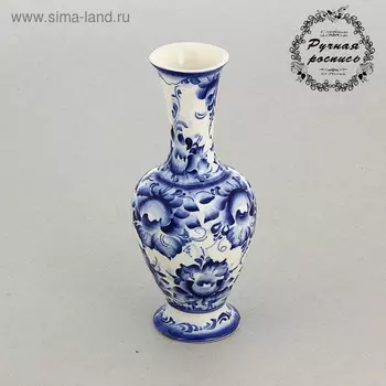 Ваза с узким горлом, гжель