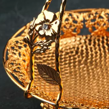 Ваза сервировочная «Бахмал», 22×20 см, цвет золотой