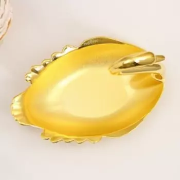 Ваза сервировочная «Лебедь», 14×9×10 см, цвет золотой