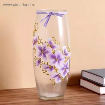 Ваза "Сиреневые цветы" матовая h-23,5х9,5; d-6.5см