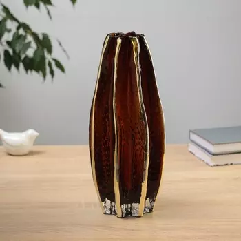 Ваза «Мэриэль», d=6 см, 29.513.5 см, стекло, коричневая