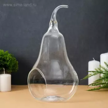 Ваза-сувенир "Груша" h=27х14 см, d=9.5х8,5см прозрачная