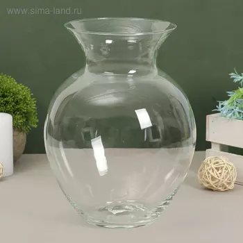 Ваза "Татьяна" большая прозрачная d=13см (самая узкая часть 9см) h=23х19 см, 3,2л 2136