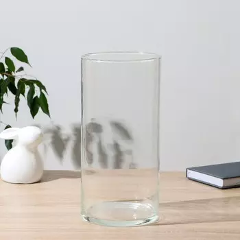 Ваза «Падерборн», средняя, d=14.5 см, h=30 см, стекло, прозрачная