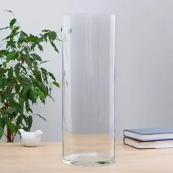 Ваза «Трубка-147», 6.2 л, h=40 см, d=14 см, толщина стекла 2 мм, прозрачная