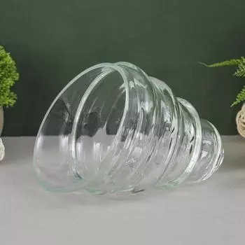 Ваза «Улитка-2», малая, 950 мл, 14.519 см, стекло, прозрачная