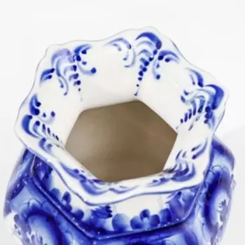 Ваза гжель «Утро», бело-синяя, керамика, 1812 см,