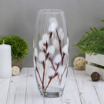 Ваза «Верба», d=7, 1026 см, овальная, стекло