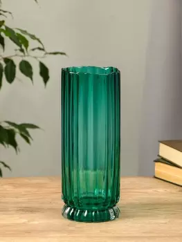 Ваза «Верена», 25.510 см, стекло, зелёная