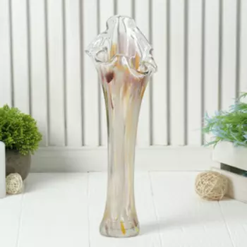 Ваза "Волна" 28 см, жёлто-оранжево-красная