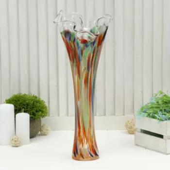 Ваза «Волна», h=40 см, стекло, разноцветная
