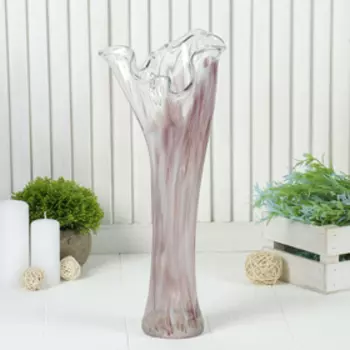 Ваза "Волна" бело-марганцевая 40 см