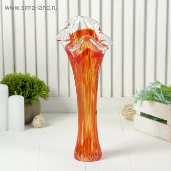 Ваза «Волна», h=28 см, стекло, красная