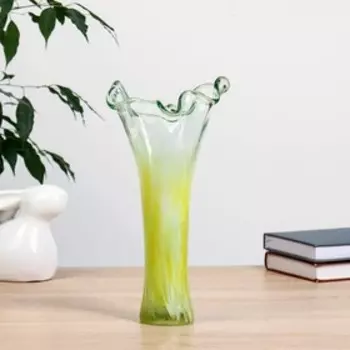 Ваза "Волна" желтая 28см