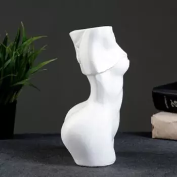 Ваза «Женский торс», перламутр, 201010 см, гипс, белая