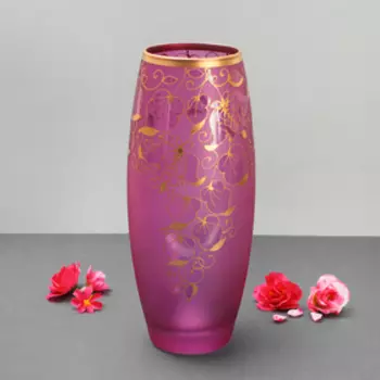 Ваза "Золотинка" бордовая 8х11х26 см