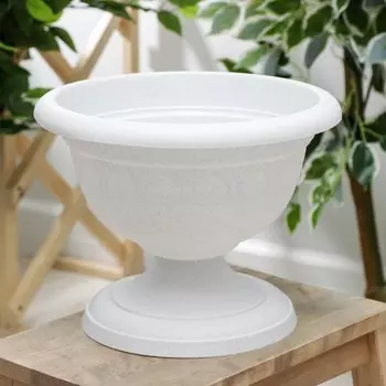 Вазон для цветов «Колывань», 5.3 л, d=30 см, h=24 см, мраморный