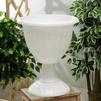 Вазон для цветов «Жасмин», 18 л, d=42 см, h=30 см, белый