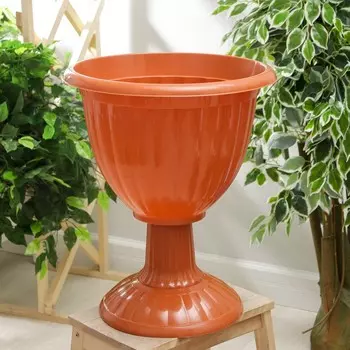 Вазон для цветов «Жасмин», 18 л, d=42 см, h=30 см, коричневый