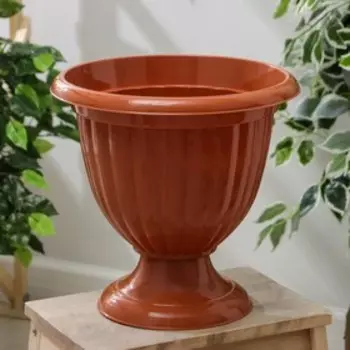 Вазон для цветов «Жасмин», 9 л, d=32.5 см, h=33.7 см, коричневый