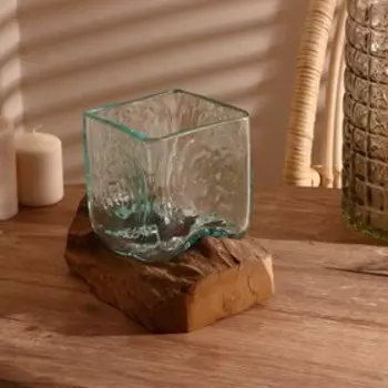 Вазон стекло на коряге "Удача" 18х15х15 см