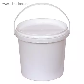 Ведро 1л круглое белое с белой крышкой