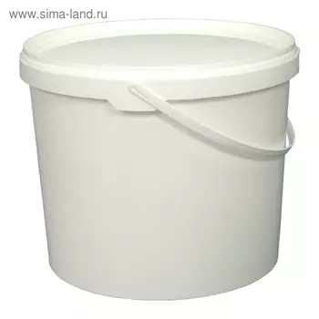 Ведро 5л круглое белое с крышкой с замком
