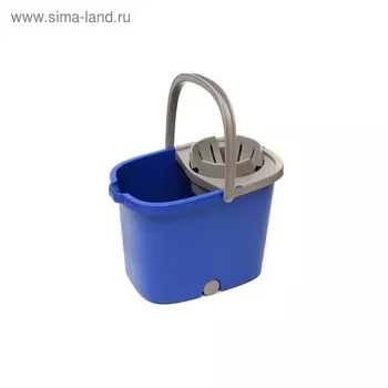 Ведро APOLO с отжимом и роликами, цвет синий, 16 л