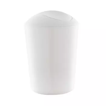 Ведро Axentia 5 литров из белого пластика, крышка качель, 20 см высота 29 см