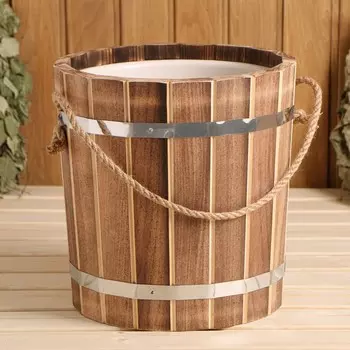 Ведро - запарник «Добрыня» для бани и сауны, 10 л, липа, пластмассовая вставка, «Добропаровъ»