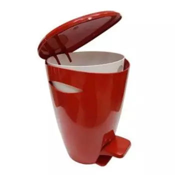 Мусорное ведро с крышкой и педалью, 5 л, цвет красно-белый