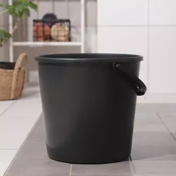 Ведро хозяйственное с мерной шкалой, 12 л, чёрное