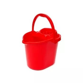 Ведро прямоугольное с отжимом, цвет красный, 14 л