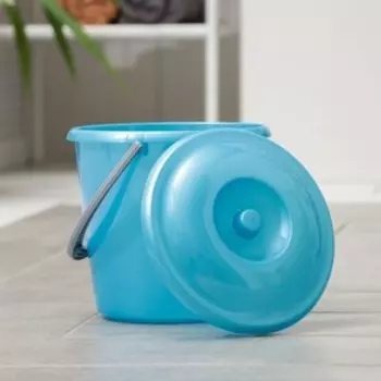 Ведро с крышкой «Соло», 3 л, перламутровое бирюзовое