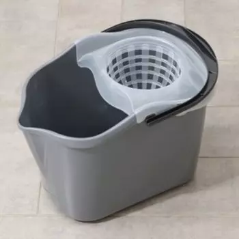 Ведро с отжимом МОП Grenada, 13 л, 39×27×27,8 см, цвет серый, прозрачный