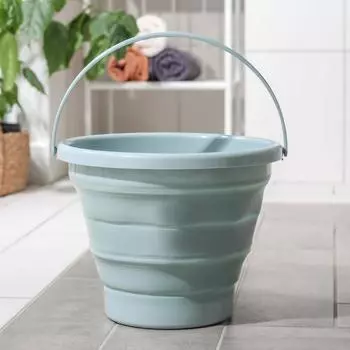 Ведро складное, 10 л, 353324 см, цвет серый