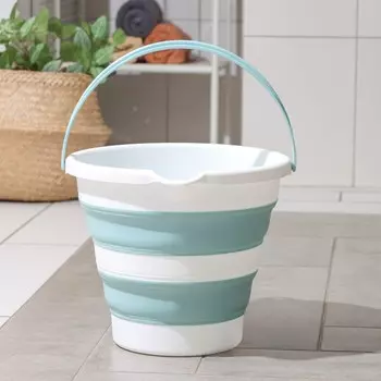 Ведро складное «Флекс», 10 л, 323426 см, морская волна