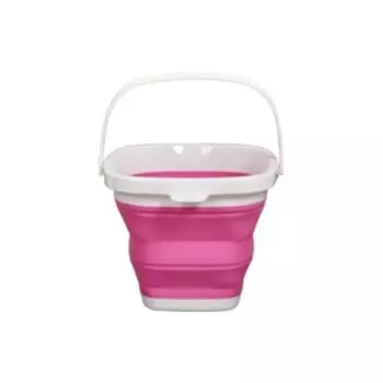 Ведро складное квадратное 10л, розовое