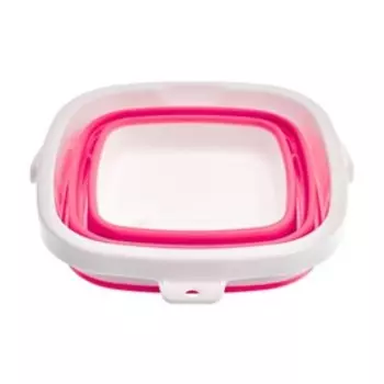 Ведро складное квадратное 5л, розовое