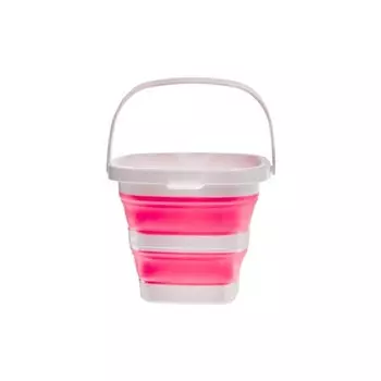 Ведро складное квадратное 5л, розовое