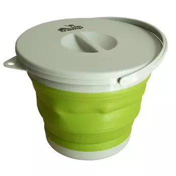 Ведро складное Tramp TRC-127, силиконовое, с крышкой, оливковый, 5л