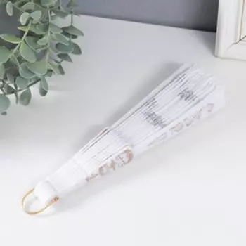 Веер h=21 см "Пайетки", белый