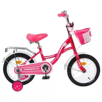 Велосипед 14" GRAFFITI Premium Girl, цвет розовый/белый