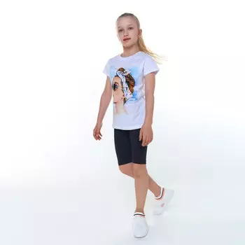 Велосипедки для девочки, цвет тёмно-серый, рост 140-146 см