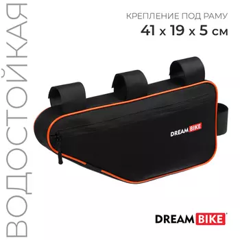 Велосумка Dream Bike под раму, 41х19х5, цвет чёрный/красный